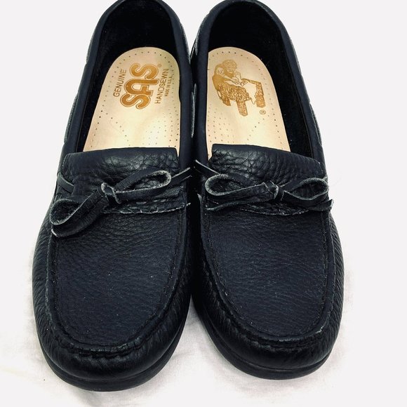SAS Shoes - SAS Classic Moccasins Handsewn Black Leather 8.5S